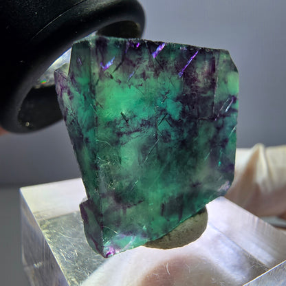Klarer Phantom Fluorit Würfel, grün lila Okorusu, Namibia 21*21*13mm