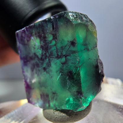 Klarer Phantom Fluorit Würfel, grün lila Okorusu, Namibia 21*21*13mm