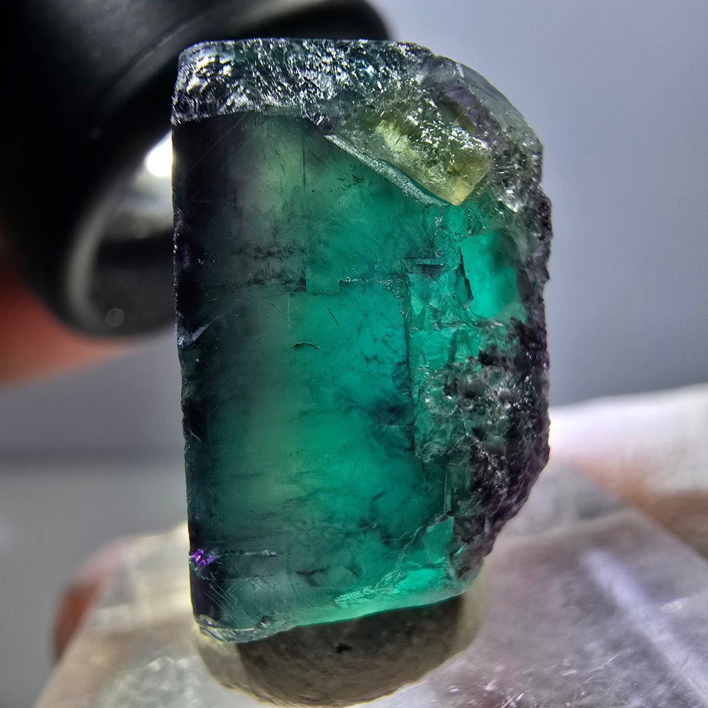 Klarer Phantom Fluorit Würfel, grün lila Okorusu, Namibia 21*21*13mm
