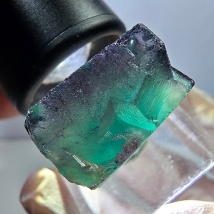 Klarer Phantom Fluorit Würfel, grün lila Okorusu, Namibia 21*21*13mm