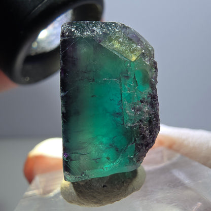 Klarer Phantom Fluorit Würfel, grün lila Okorusu, Namibia 21*21*13mm