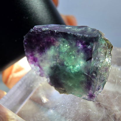 Klarer Phantom Fluorit Würfel, grün lila Okorusu, Namibia 18*14*12mm