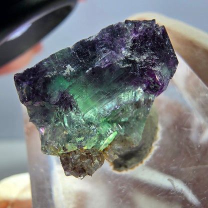 Klarer Phantom Fluorit Würfel, grün lila Okorusu, Namibia 18*14*12mm