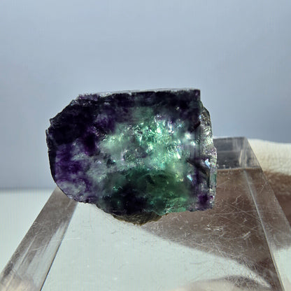 Klarer Phantom Fluorit Würfel, grün lila Okorusu, Namibia 18*14*12mm