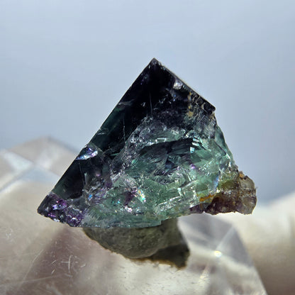 Klarer Phantom Fluorit Würfel, grün lila Okorusu, Namibia 18*14*12mm