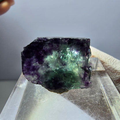 Klarer Phantom Fluorit Würfel, grün lila Okorusu, Namibia 18*14*12mm