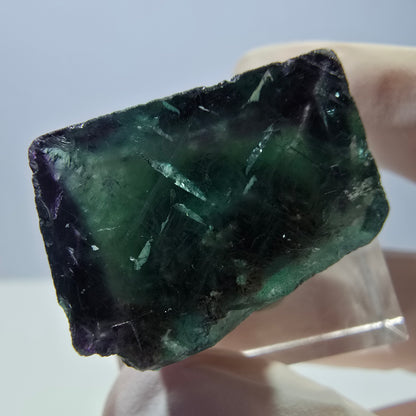 Klarer Phantom Fluorit Würfel, grün lila Okorusu, Namibia 21*19*16mm