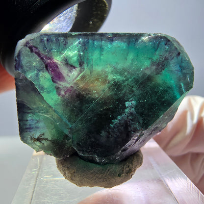 Klarer Phantom Fluorit Würfel, grün lila Okorusu, Namibia 27*23*15mm