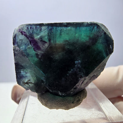 Klarer Phantom Fluorit Würfel, grün lila Okorusu, Namibia 27*23*15mm