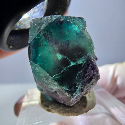 Klarer Phantom Fluorit Würfel, grün lila Okorusu, Namibia 27*23*15mm