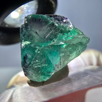 Klarer Phantom Fluorit Würfel, grün lila Okorusu, Namibia 24*16*15mm