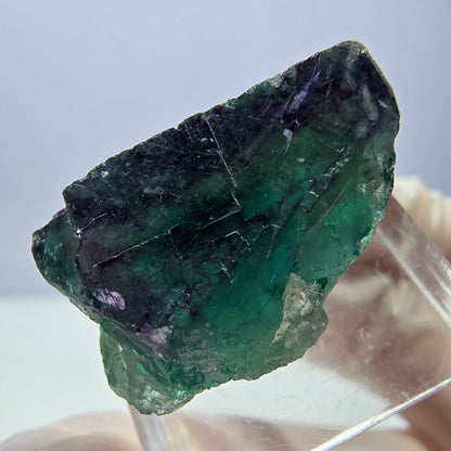 Klarer Phantom Fluorit Würfel, grün lila Okorusu, Namibia 24*16*15mm