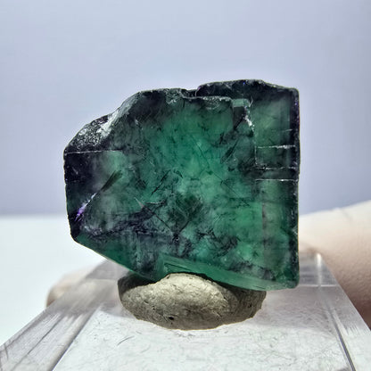 Klarer Phantom Fluorit Würfel, grün lila Okorusu, Namibia 20*19*17mm