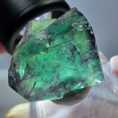 Klarer Phantom Fluorit Würfel, grün lila Okorusu, Namibia 20*19*17mm