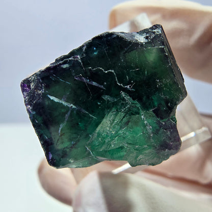 Klarer Phantom Fluorit Würfel, grün lila Okorusu, Namibia 20*19*17mm