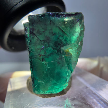 Klarer Phantom Fluorit Würfel, grün lila Okorusu, Namibia 20*19*17mm