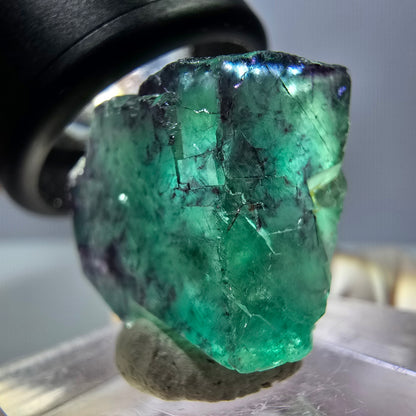 Klarer Phantom Fluorit Würfel, grün lila Okorusu, Namibia 20*19*17mm