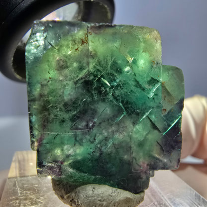 Klarer Phantom Fluorit Würfel, grün lila Okorusu, Namibia 24*22*13mm