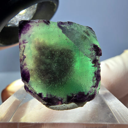 Klarer Phantom Fluorit Würfel, grün lila Okorusu, Namibia 20*19*18mm