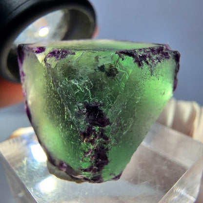 Klarer Phantom Fluorit Würfel, grün lila Okorusu, Namibia 20*19*18mm