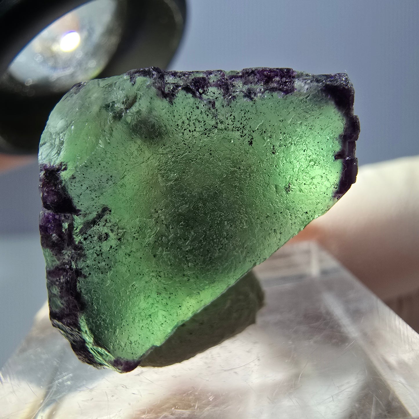 Klarer Phantom Fluorit Würfel, grün lila Okorusu, Namibia 20*19*18mm