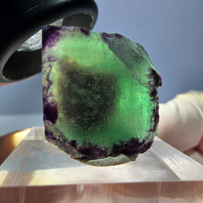 Klarer Phantom Fluorit Würfel, grün lila Okorusu, Namibia 20*19*18mm