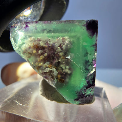 Klarer Phantom Fluorit Würfel, grün lila Okorusu, Namibia 20*19*18mm