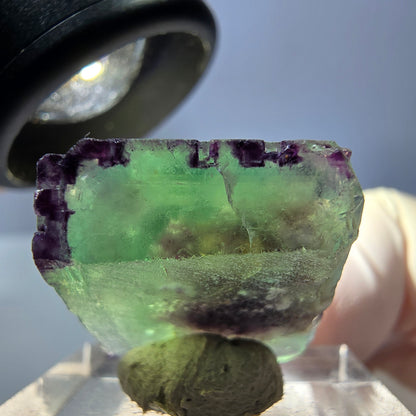 Klarer Phantom Fluorit Würfel, grün lila Okorusu, Namibia 20*19*18mm