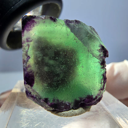 Klarer Phantom Fluorit Würfel, grün lila Okorusu, Namibia 20*19*18mm