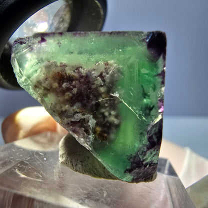 Klarer Phantom Fluorit Würfel, grün lila Okorusu, Namibia 20*19*18mm