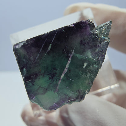 Klarer Phantom Fluorit Würfel, grün lila Okorusu, Namibia 20*18*14mm