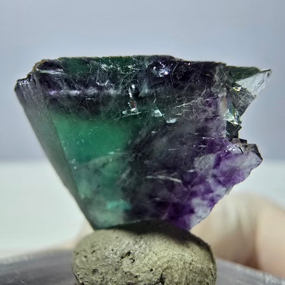 Klarer Phantom Fluorit Würfel, grün lila Okorusu, Namibia 20*18*14mm