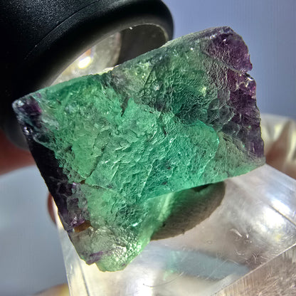 Klarer Phantom Fluorit Würfel, grün lila Okorusu, Namibia 23*20*11mm
