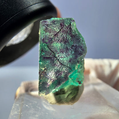 Klarer Phantom Fluorit Würfel, grün lila Okorusu, Namibia 23*20*11mm