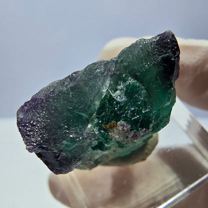 Klarer Phantom Fluorit Würfel, grün lila Okorusu, Namibia 23*20*11mm