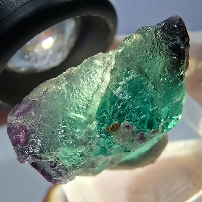 Klarer Phantom Fluorit Würfel, grün lila Okorusu, Namibia 23*20*11mm