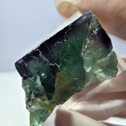 Klarer Phantom Fluorit Würfel, grün lila Okorusu, Namibia 28*23*15mm