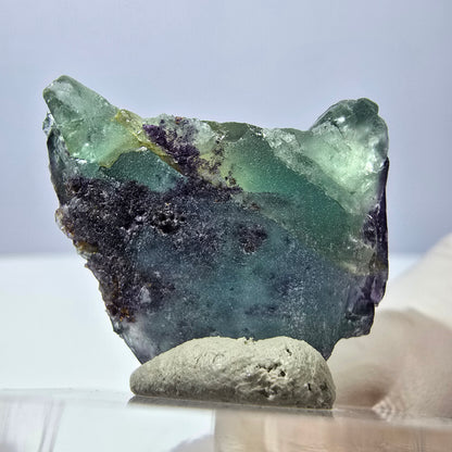 Klarer Phantom Fluorit Würfel, grün lila Okorusu, Namibia 28*23*15mm