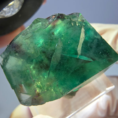 Klarer Phantom Fluorit Würfel, grün lila Okorusu, Namibia 21*21*21mm