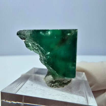 Klarer Phantom Fluorit Würfel, grün lila Okorusu, Namibia 21*21*21mm