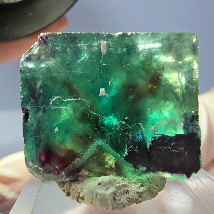 Klarer Phantom Fluorit Würfel, grün lila Okorusu, Namibia 22*19*19mm
