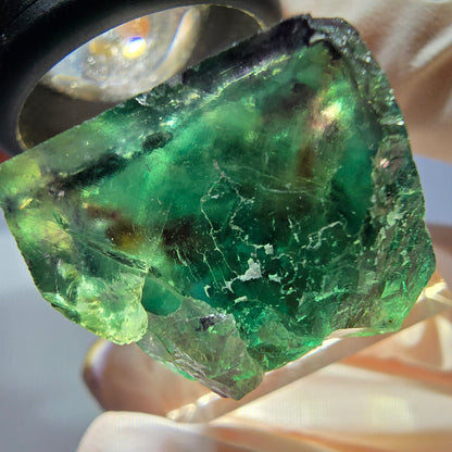 Klarer Phantom Fluorit Würfel, grün lila Okorusu, Namibia 22*19*19mm