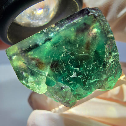 Klarer Phantom Fluorit Würfel, grün lila Okorusu, Namibia 22*19*19mm