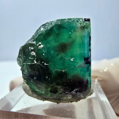 Klarer Phantom Fluorit Würfel, grün lila Okorusu, Namibia 22*19*19mm