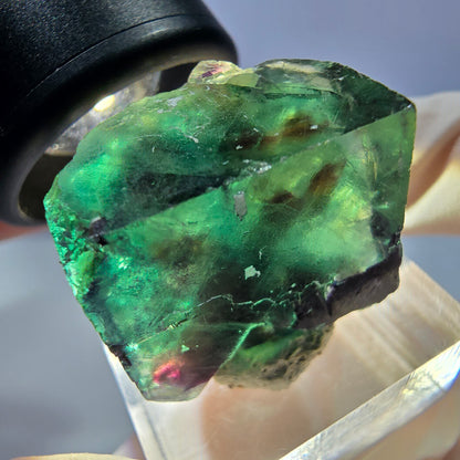 Klarer Phantom Fluorit Würfel, grün lila Okorusu, Namibia 22*19*19mm