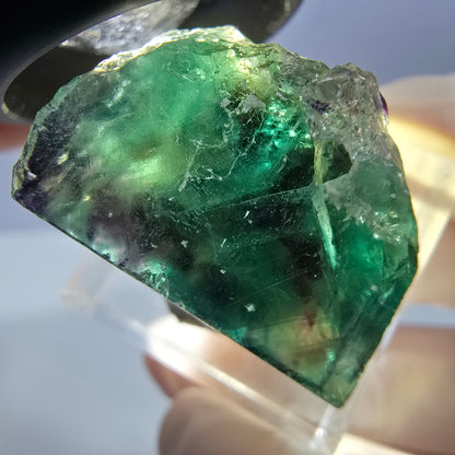 Klarer Phantom Fluorit Würfel, grün lila Okorusu, Namibia 22*19*19mm