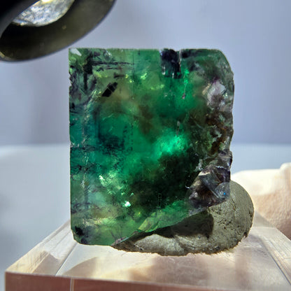 Klarer Phantom Fluorit Würfel, grün lila Okorusu, Namibia 23*21*16mm