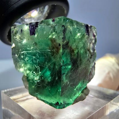 Klarer Phantom Fluorit Würfel, grün lila Okorusu, Namibia 23*21*16mm
