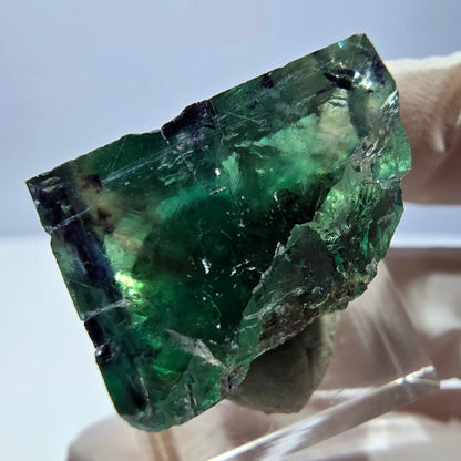 Klarer Phantom Fluorit Würfel, grün lila Okorusu, Namibia 23*21*16mm