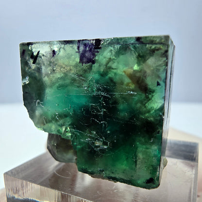 Klarer Phantom Fluorit Würfel, grün lila Okorusu, Namibia 23*21*16mm